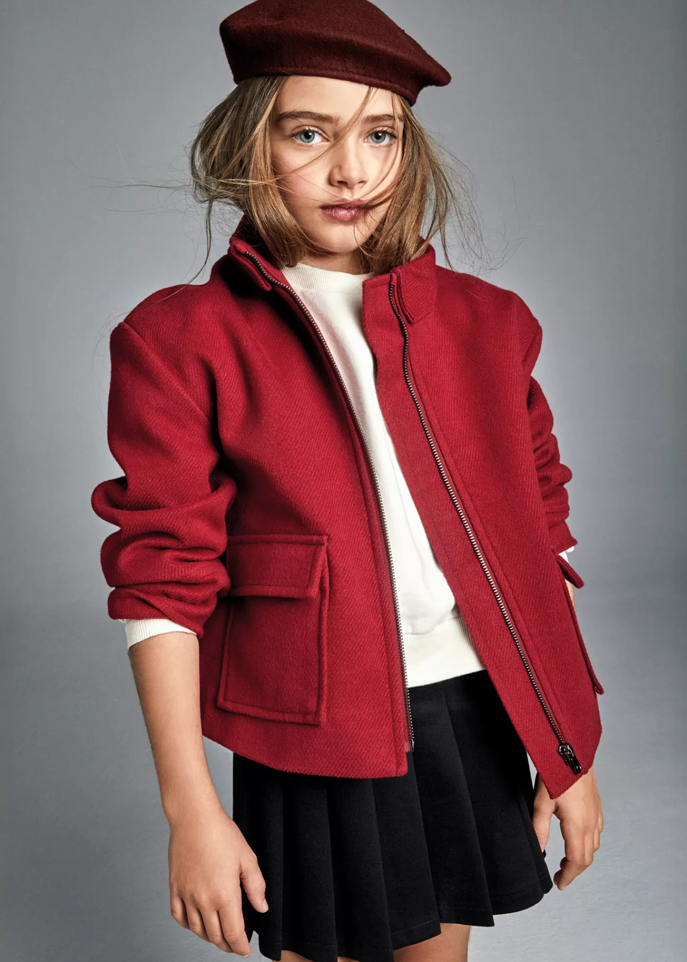Mayoral Girl Zip Jacket Cherry New