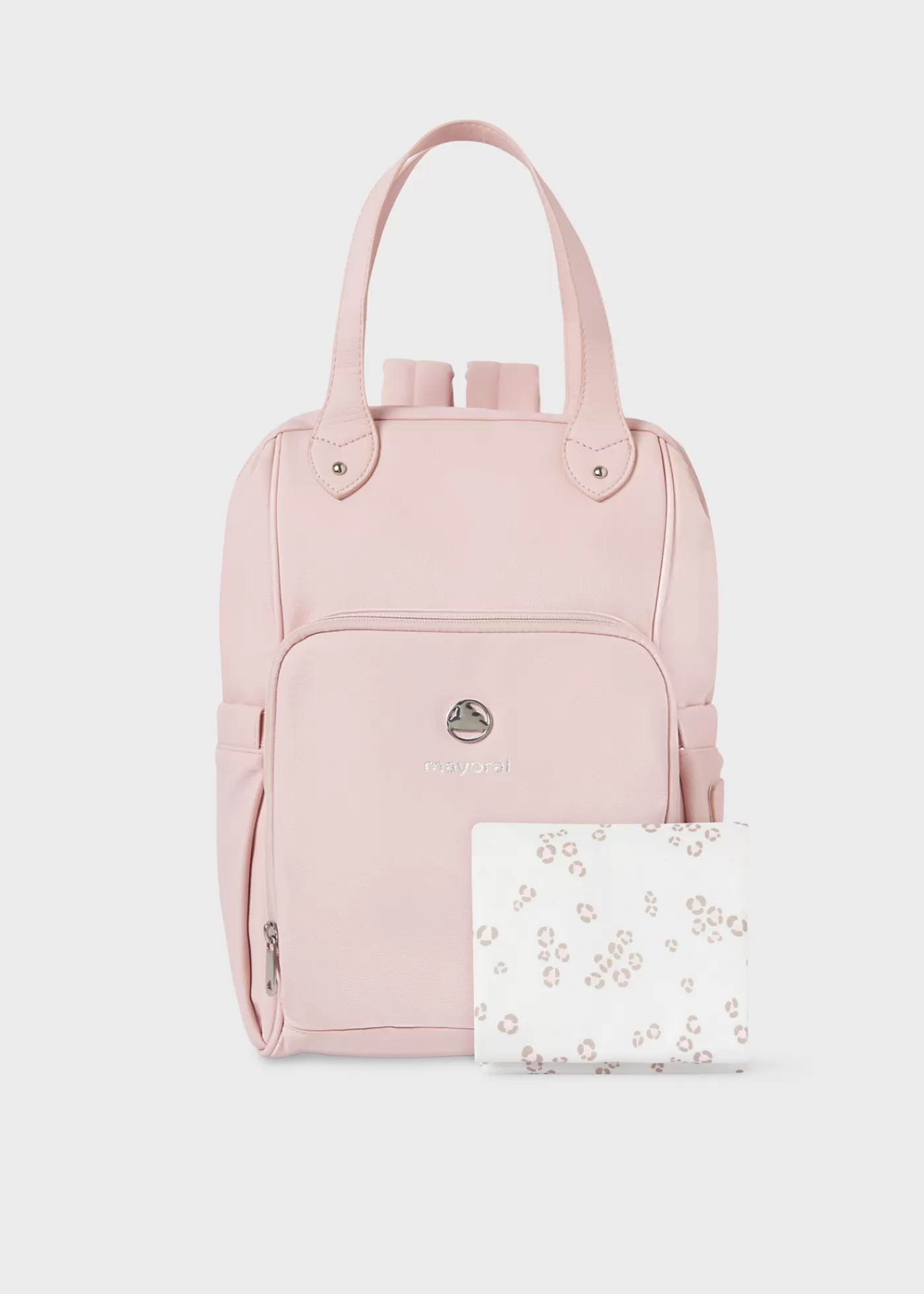 Mayoral Maternity Backpack with Printed Changing Mat Pink Fashion