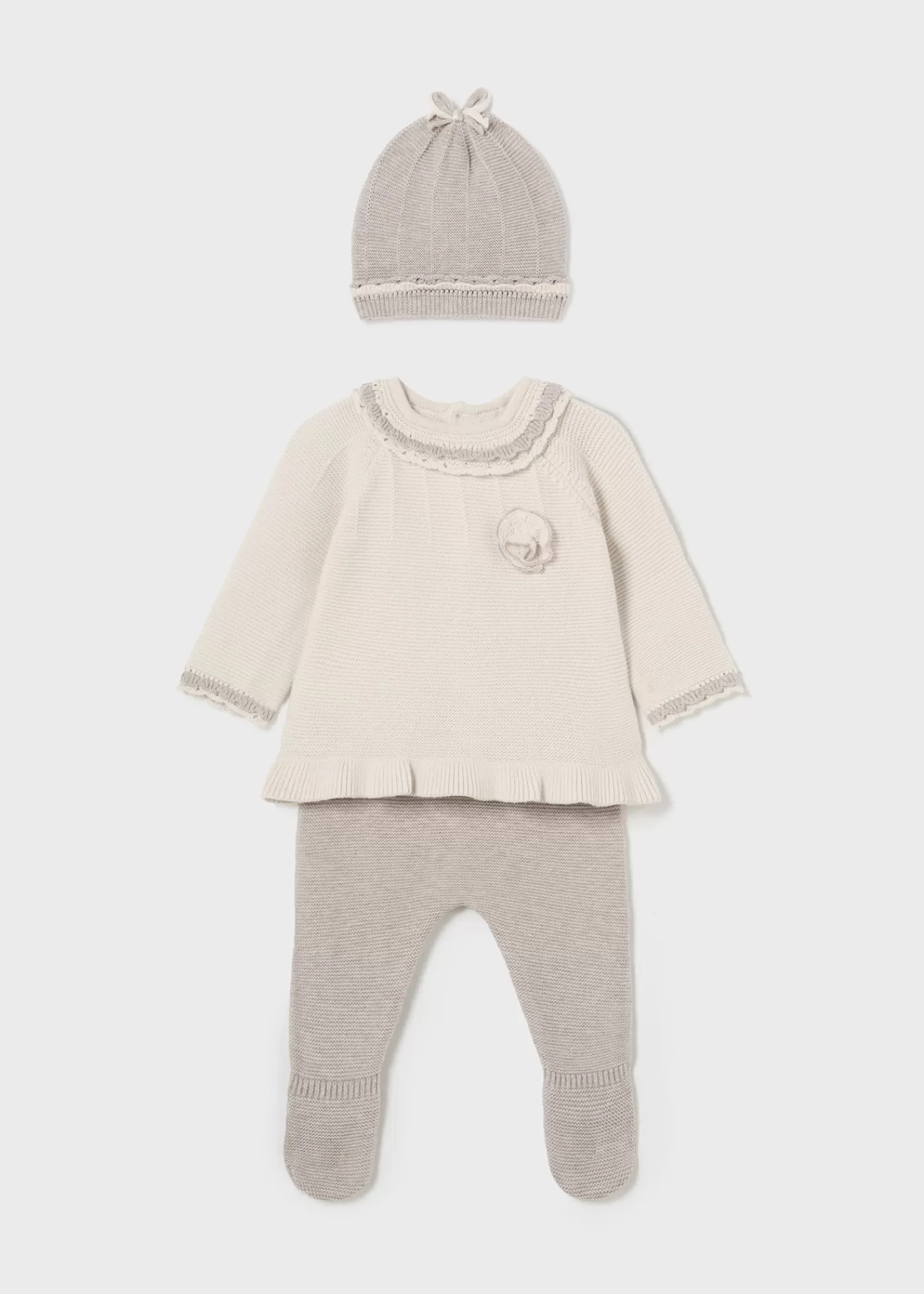 Mayoral Newborn 3 Piece Knit Set Walnutmelange Cheap
