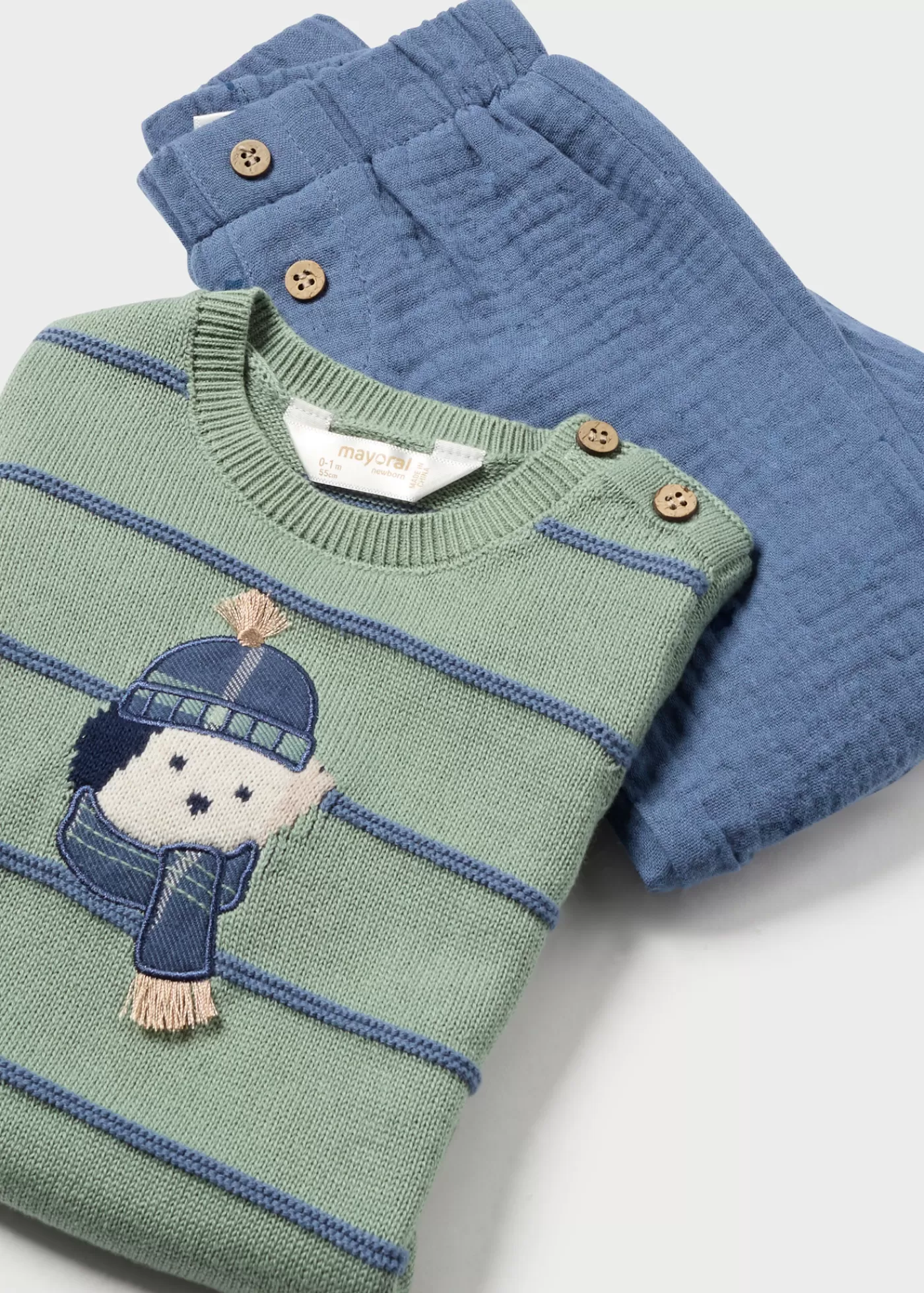 Mayoral Newborn Animal Sweater and Pants Set Waterlily Best Sale