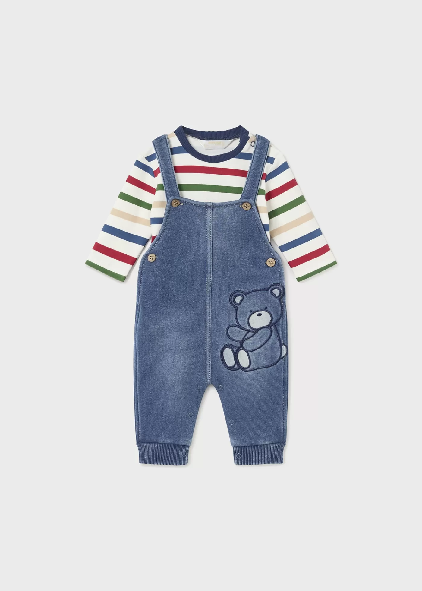 Mayoral Newborn Dungarees and T-Shirt Set Bluejeans Cheap