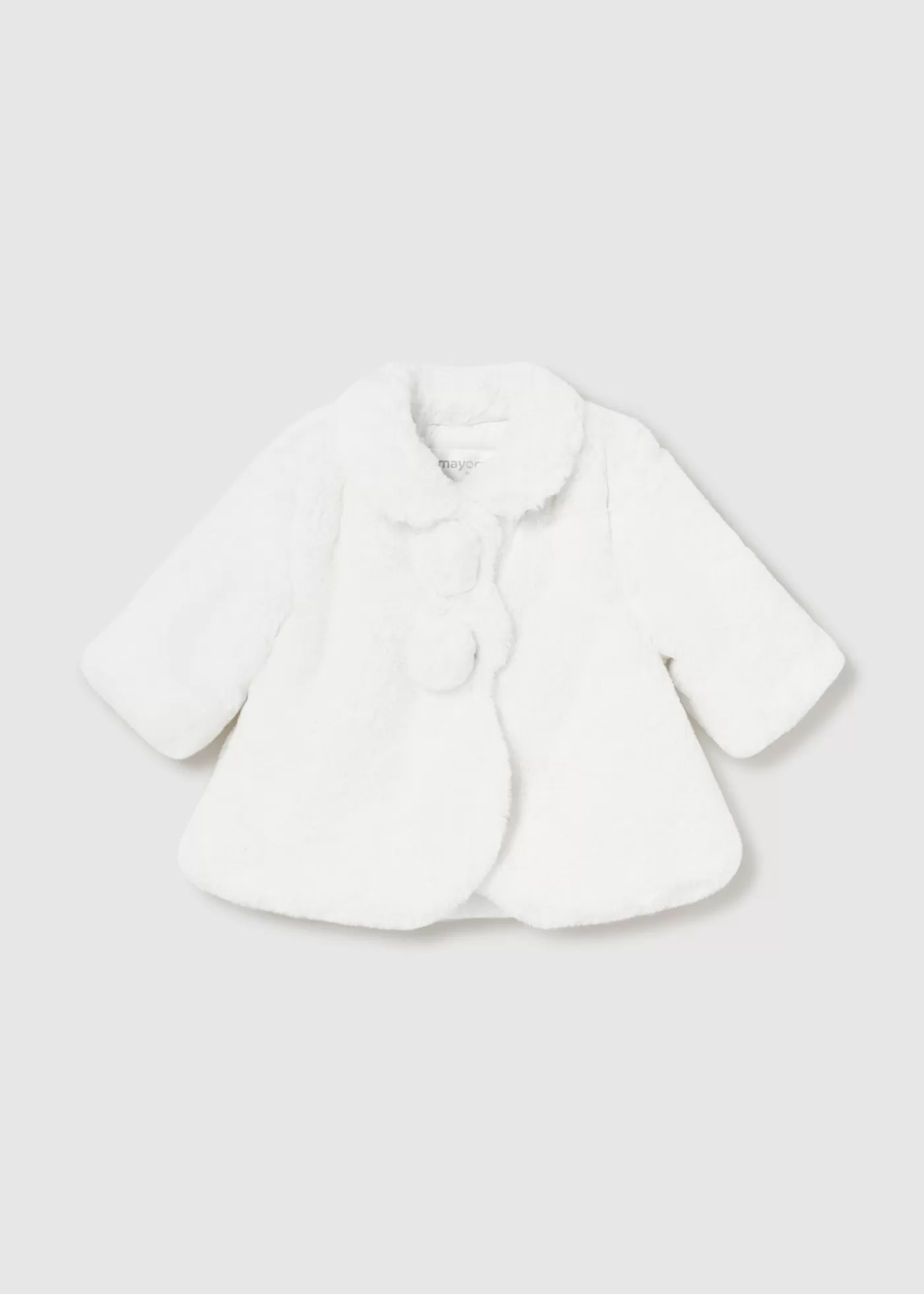 Mayoral Newborn Faux Fur Coat Offwhite Hot