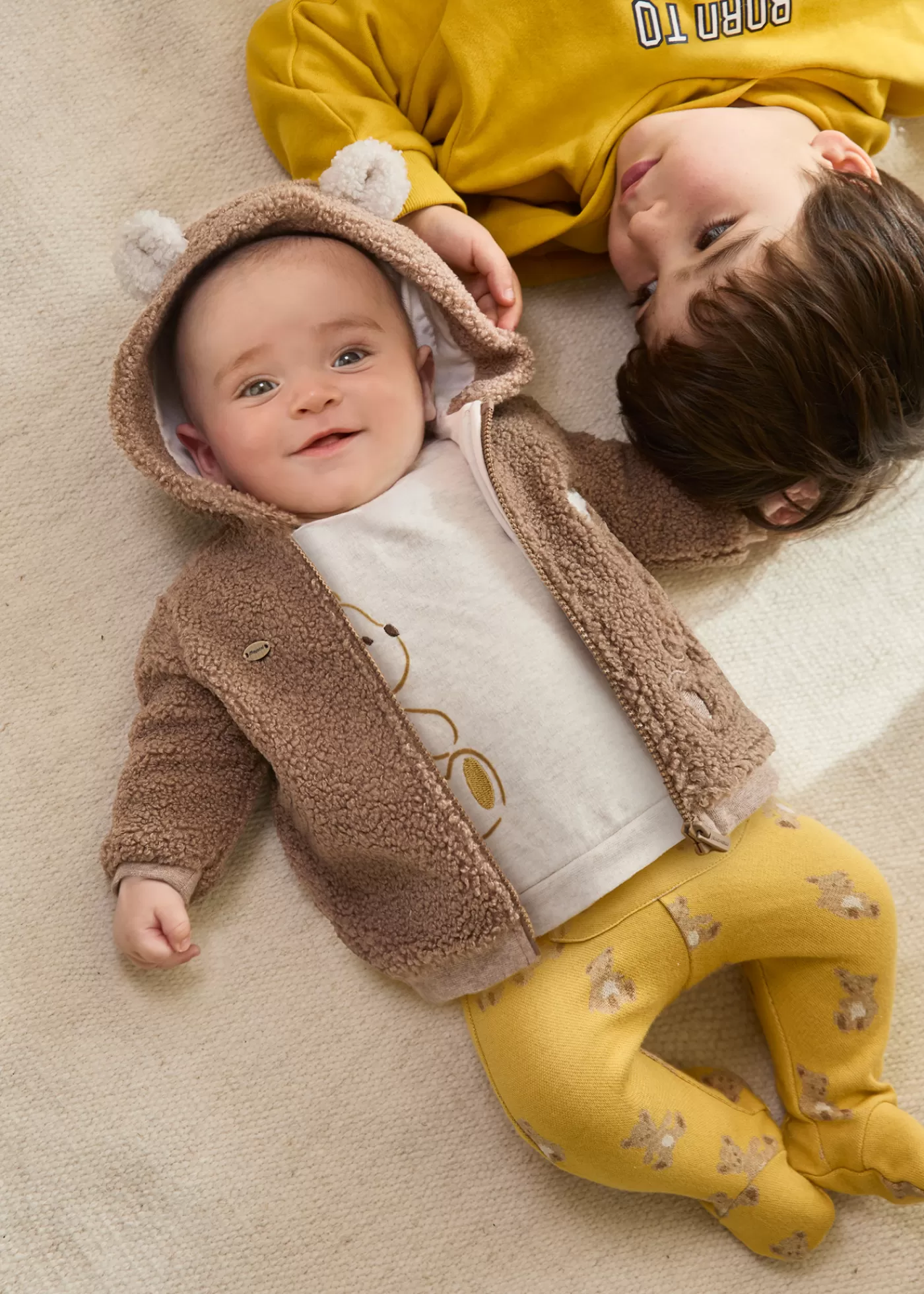 Mayoral Newborn Faux Sheepskin Zip Hoodie Tiramisuheather Best