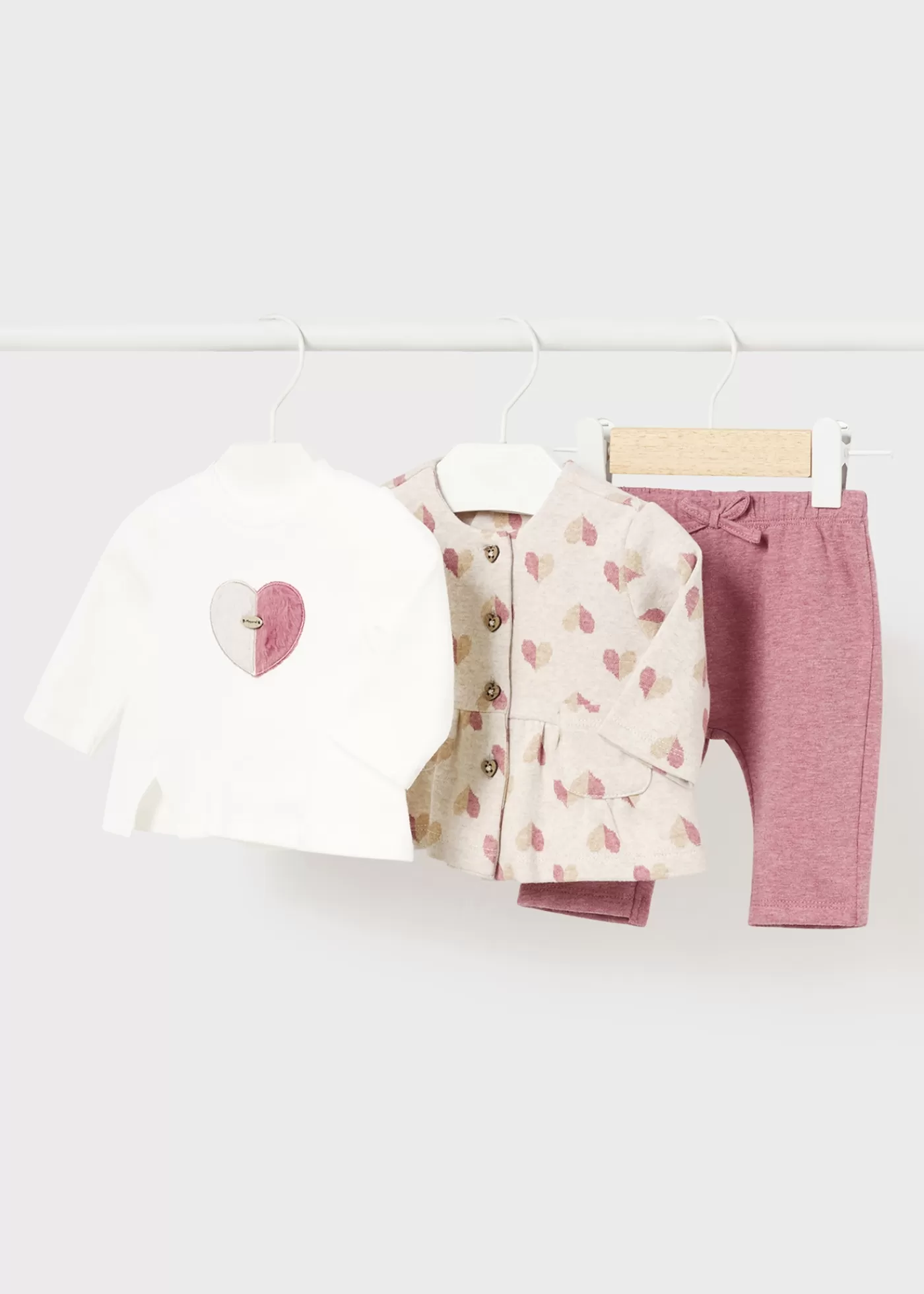 Mayoral Newborn Girl 3 Piece Heart Set Midroseheather Shop