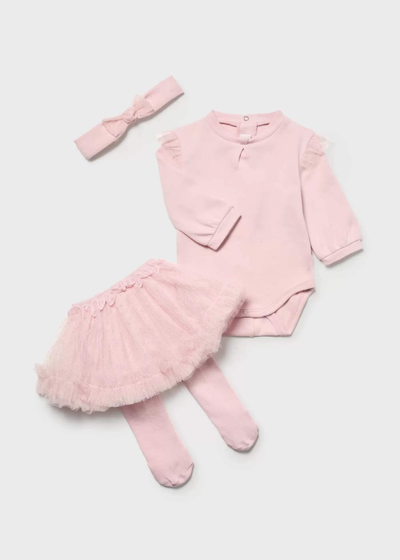 Mayoral Newborn Girl 3 Piece Tulle Set Babypink Cheap
