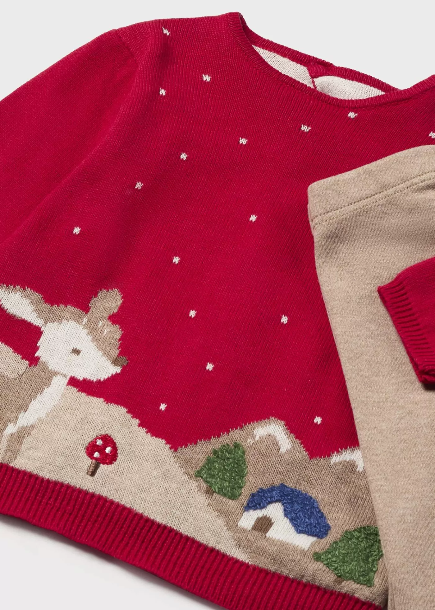 Mayoral Newborn Girl Knit Sweater and Pants Set Red Cheap
