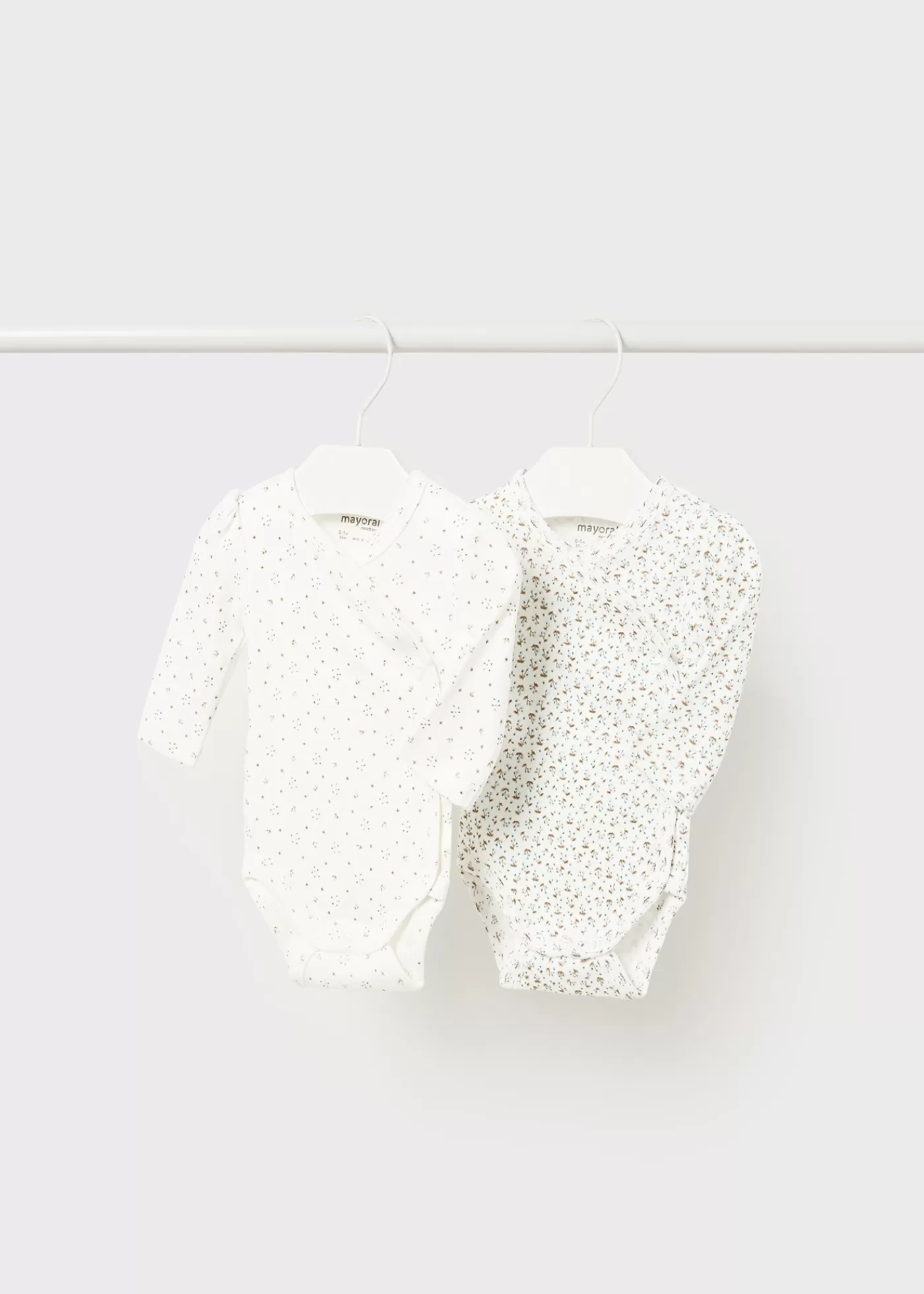 Mayoral Newborn Girl Set of 2 Print Bodysuits Offwhite-polar Flash Sale