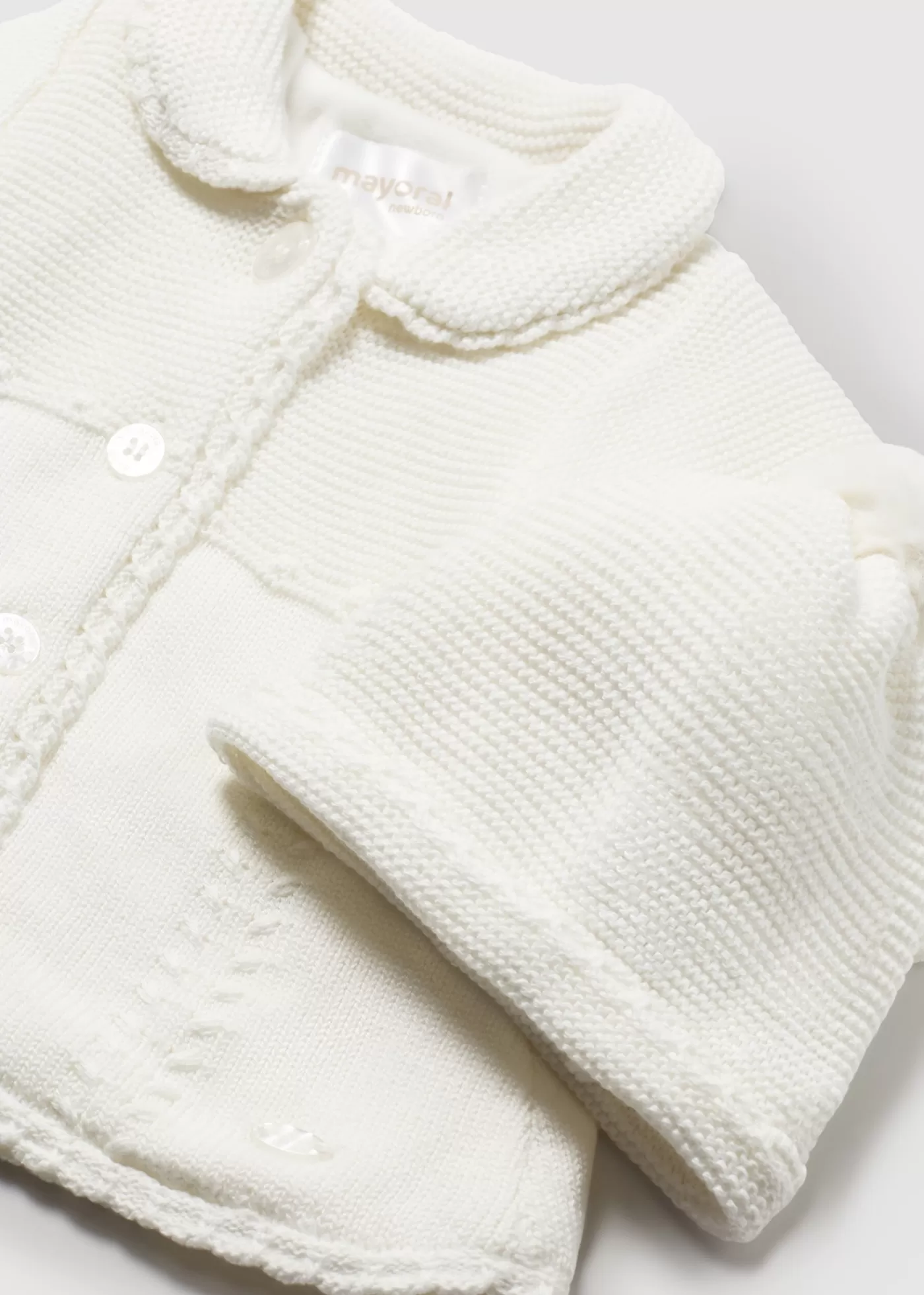 Mayoral Newborn Knit Coat with Hat Offwhite Shop