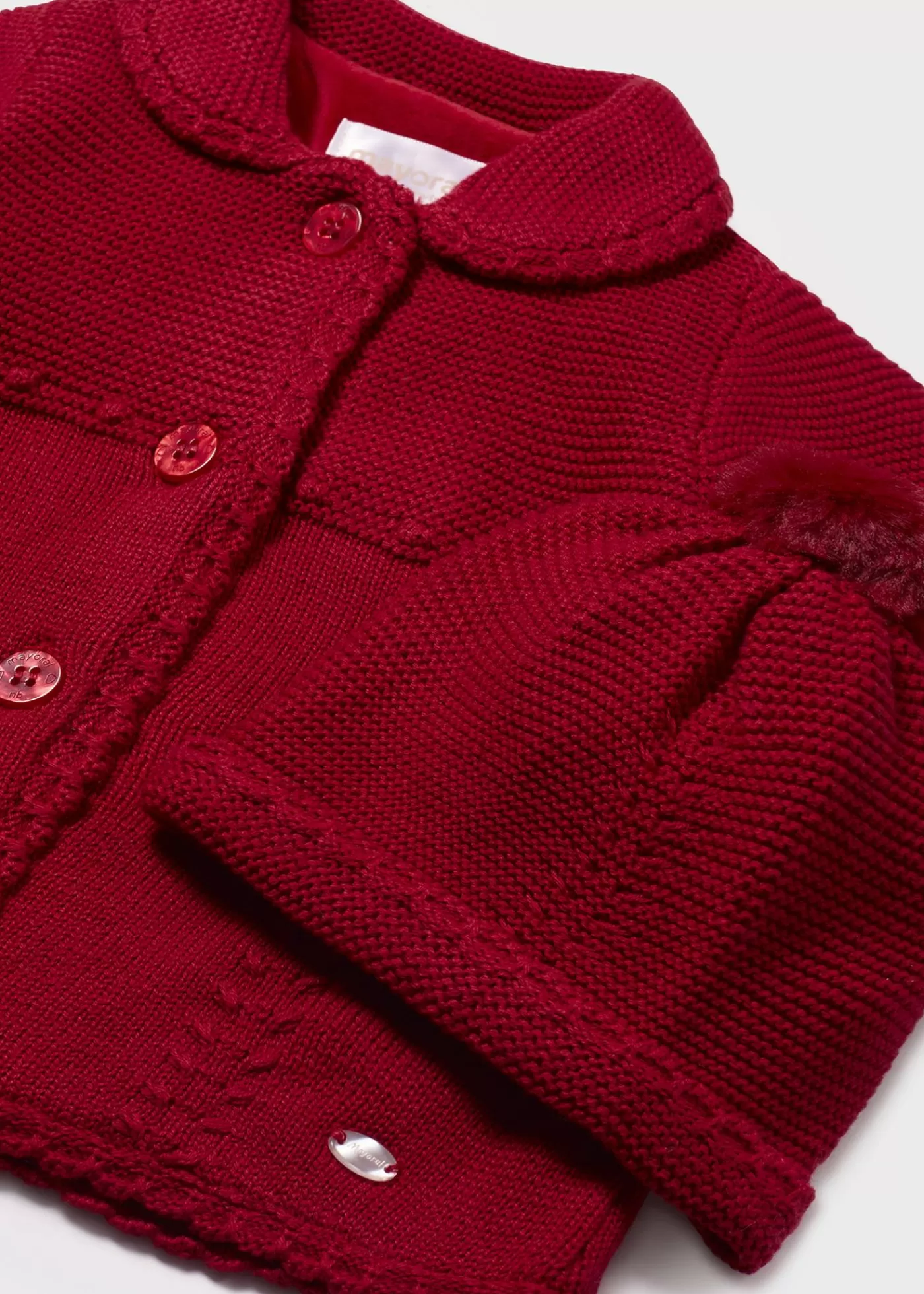 Mayoral Newborn Knit Coat with Hat Red Store