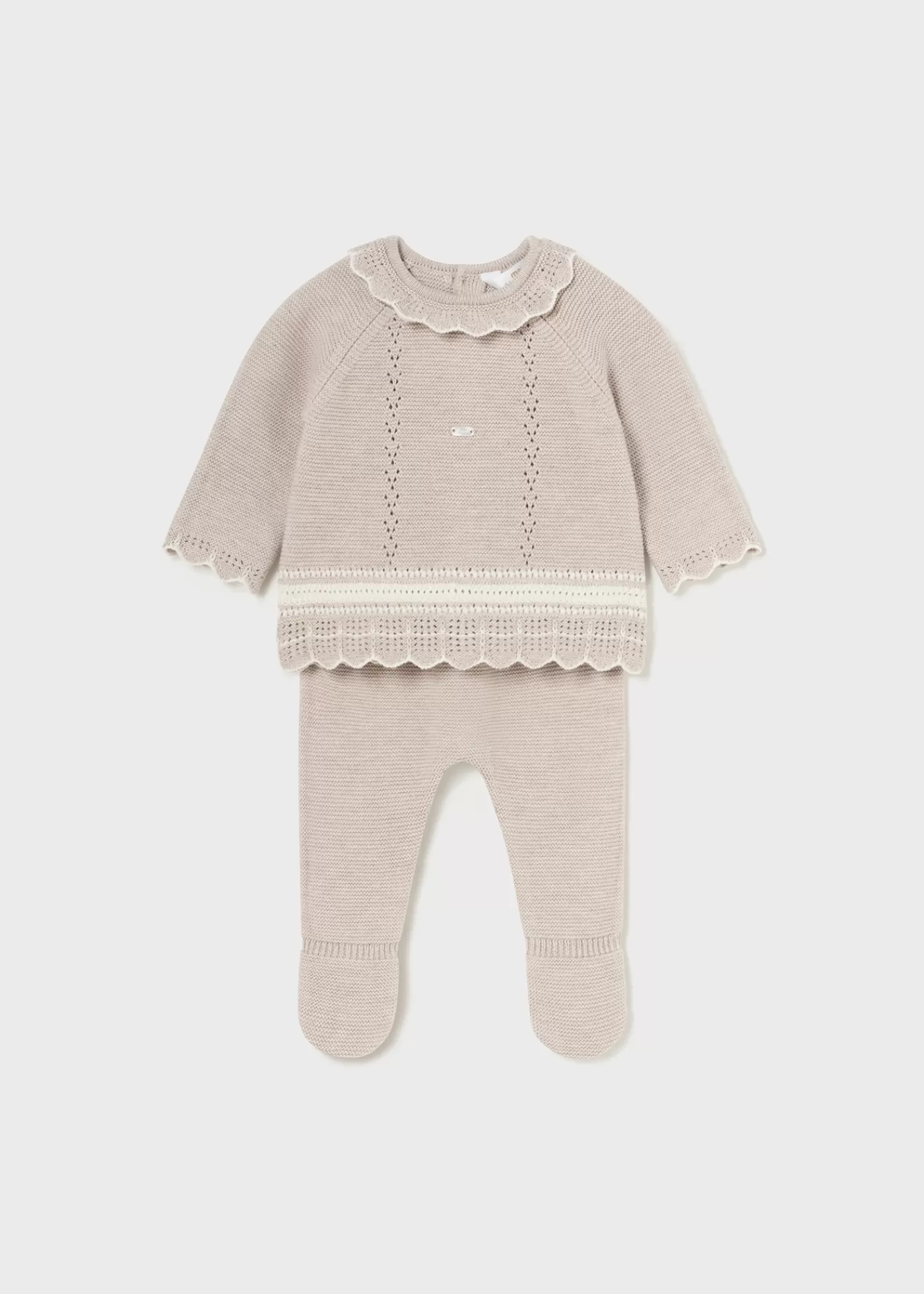 Mayoral Newborn Knit Sweater and Footed Pant Set Walnutmelange Fashion