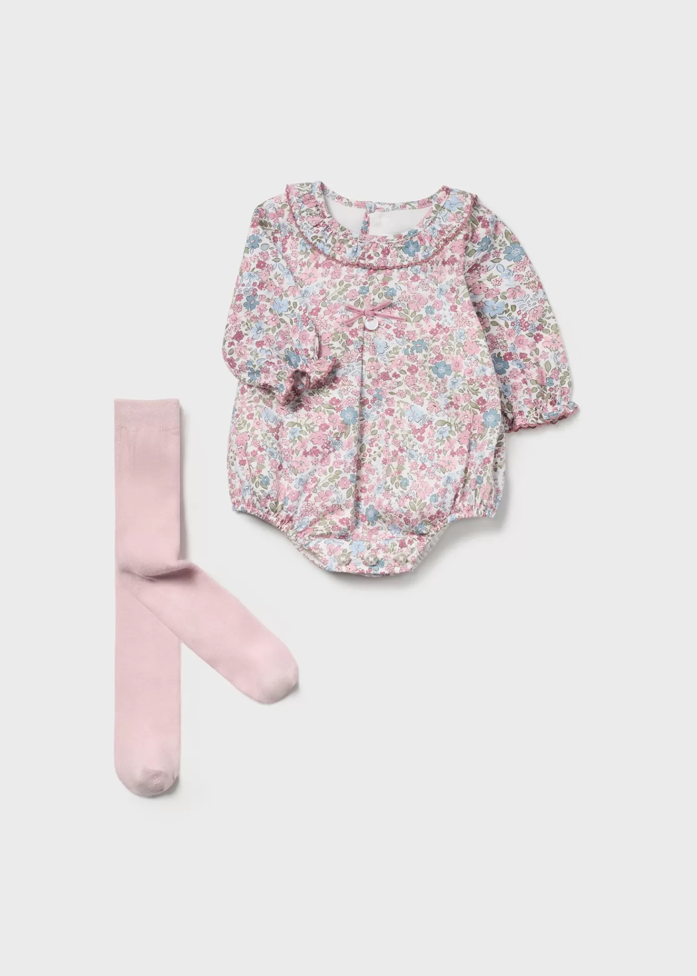 Mayoral Newborn Leggings and Floral Romper Set Babypink Online