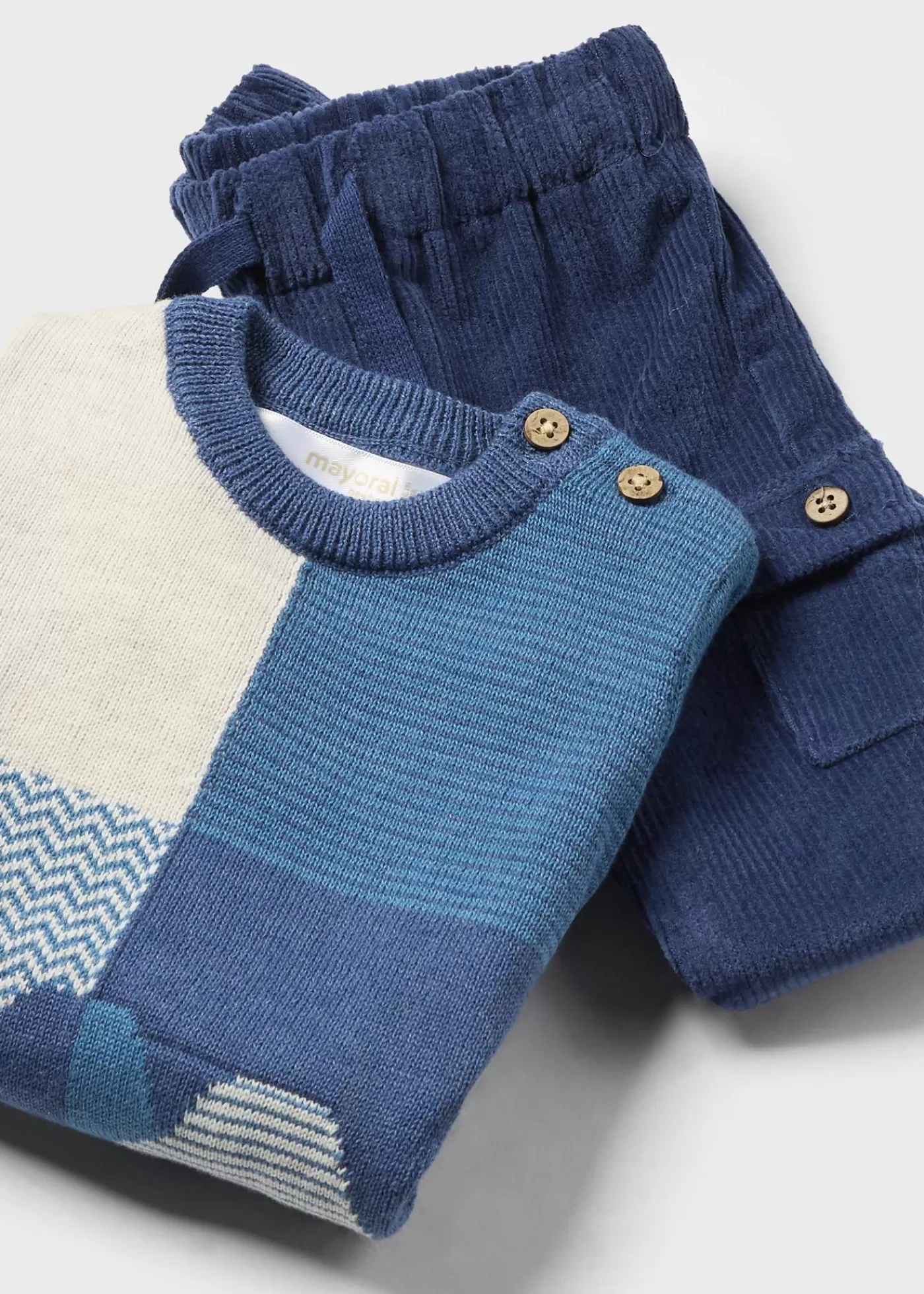 Mayoral Newborn Pants and Sweater Set Blueberry Discount