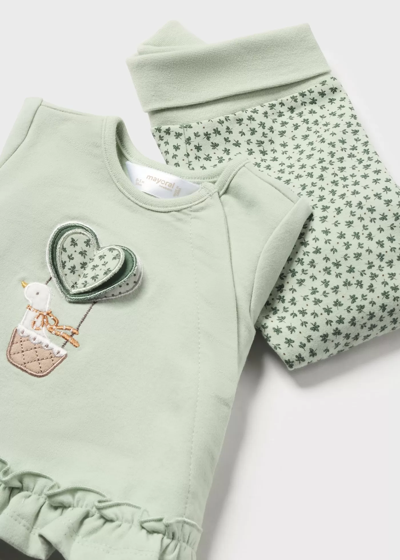Mayoral Newborn Print Footed Pants and T-Shirt Set Bamboo Hot