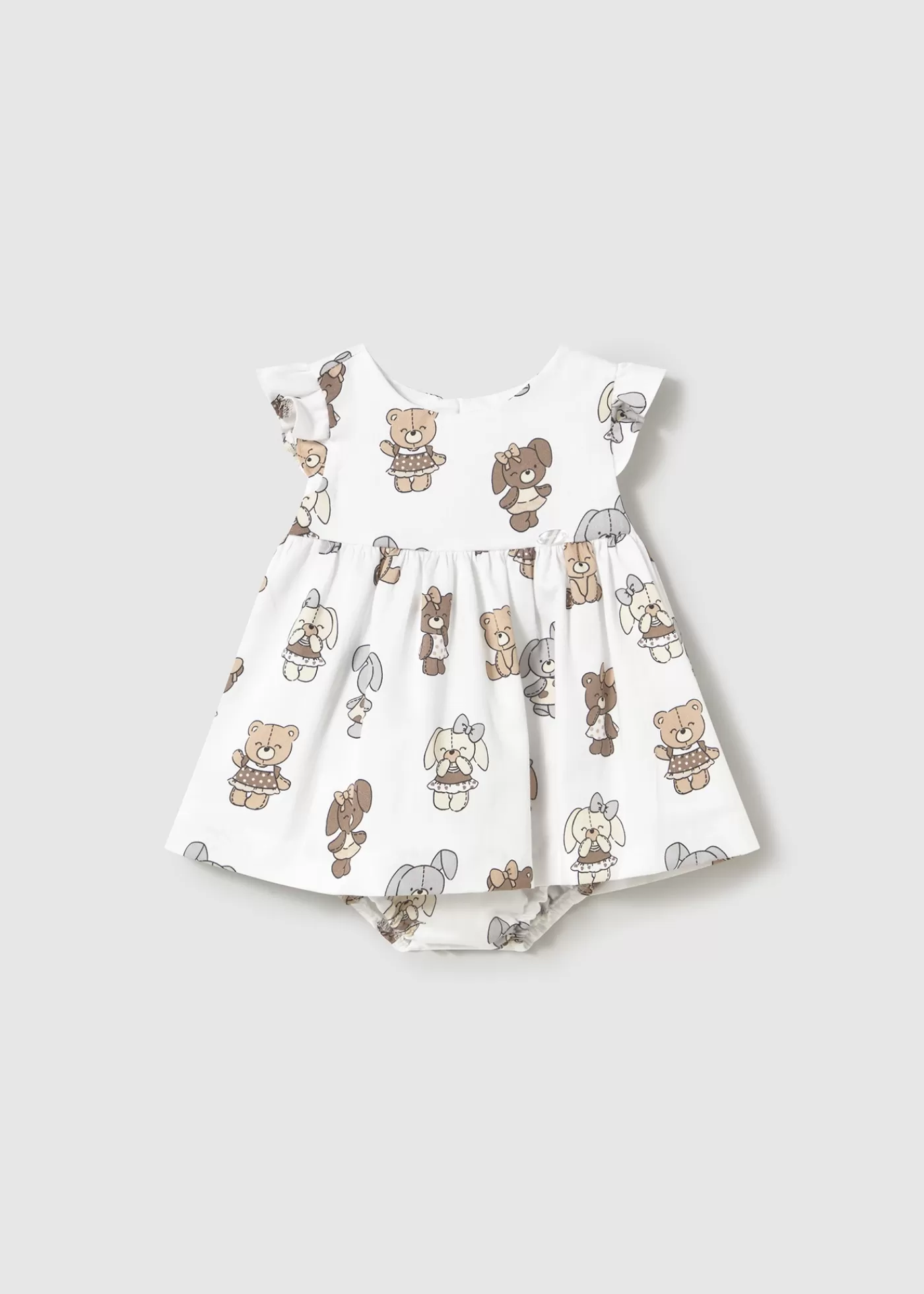 Mayoral Newborn Printed Dress with Bloomers Biscuit Cheap