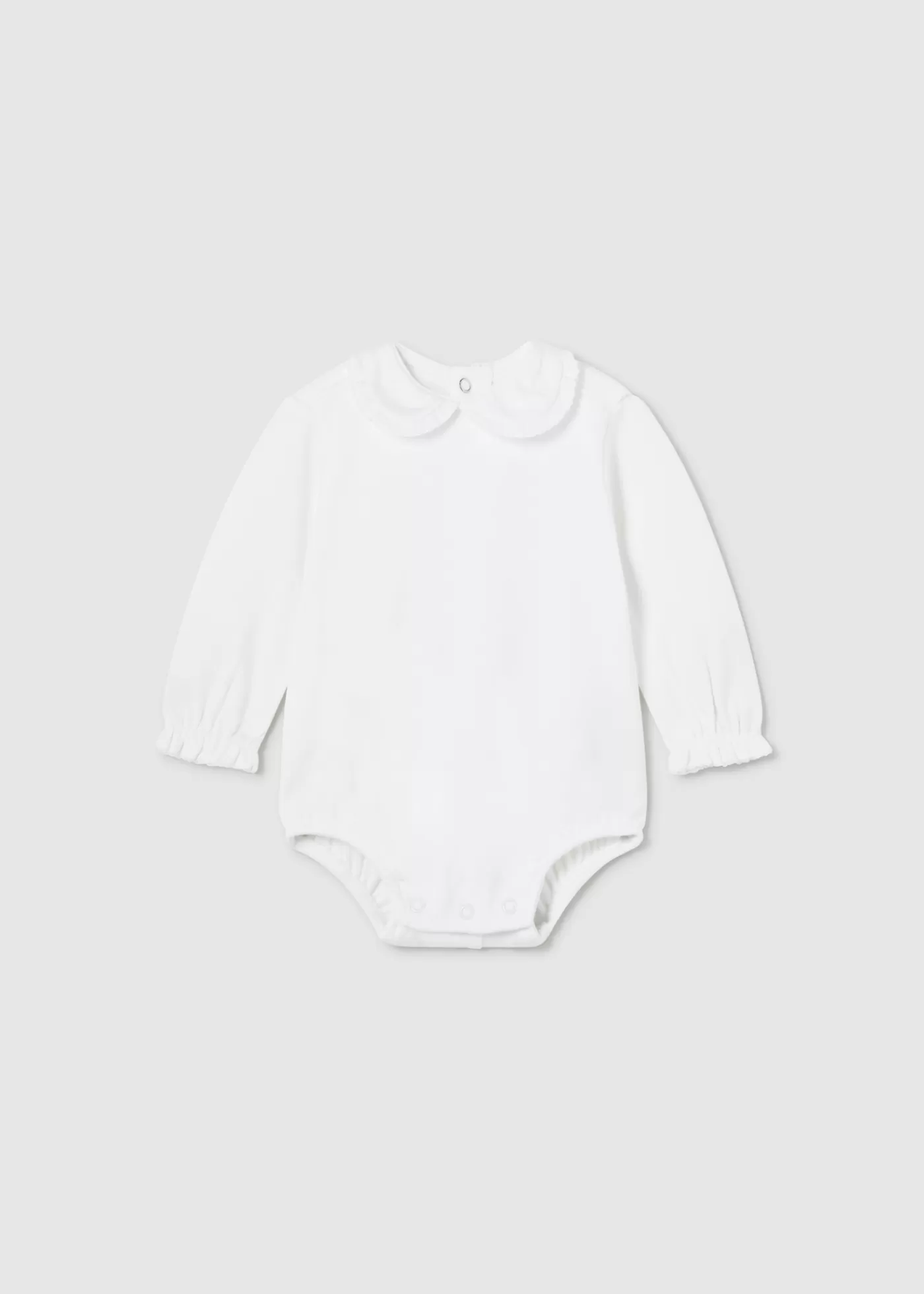 Mayoral Newborn Ruffle Collar Bodysuit White Discount