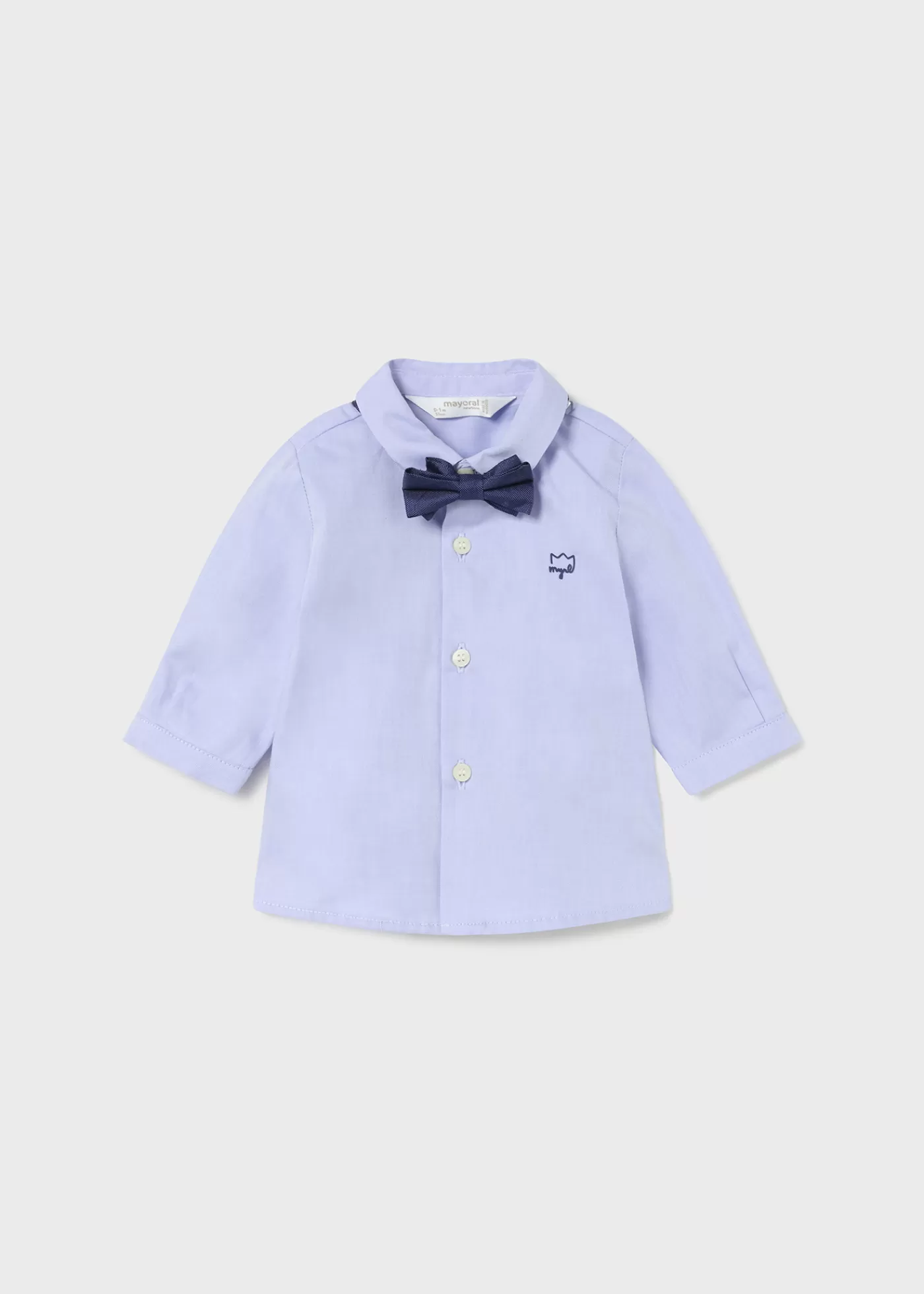 Mayoral Newborn Shirt with Bow Tie Skyblue Outlet