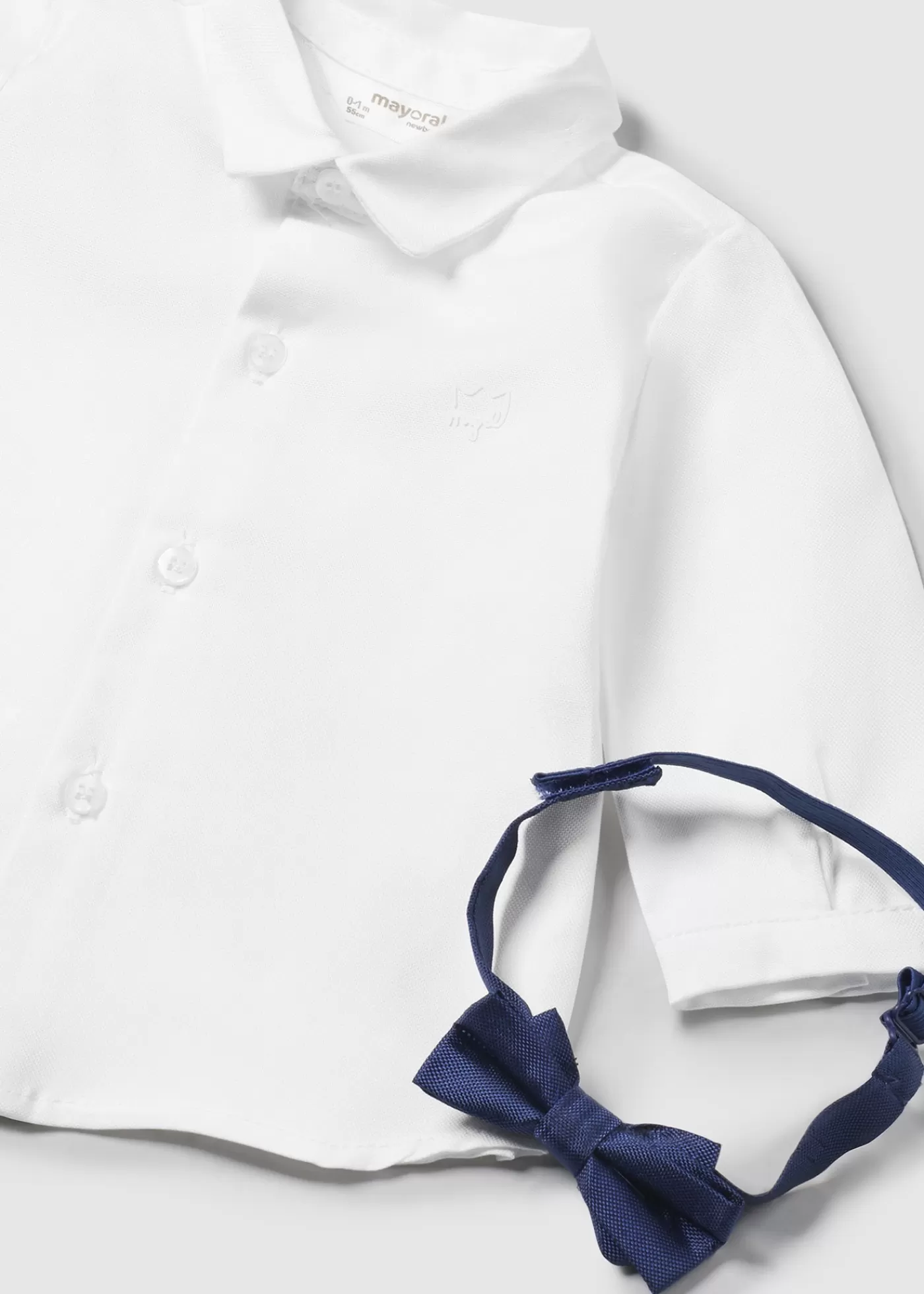 Mayoral Newborn Shirt with Bow Tie White Store