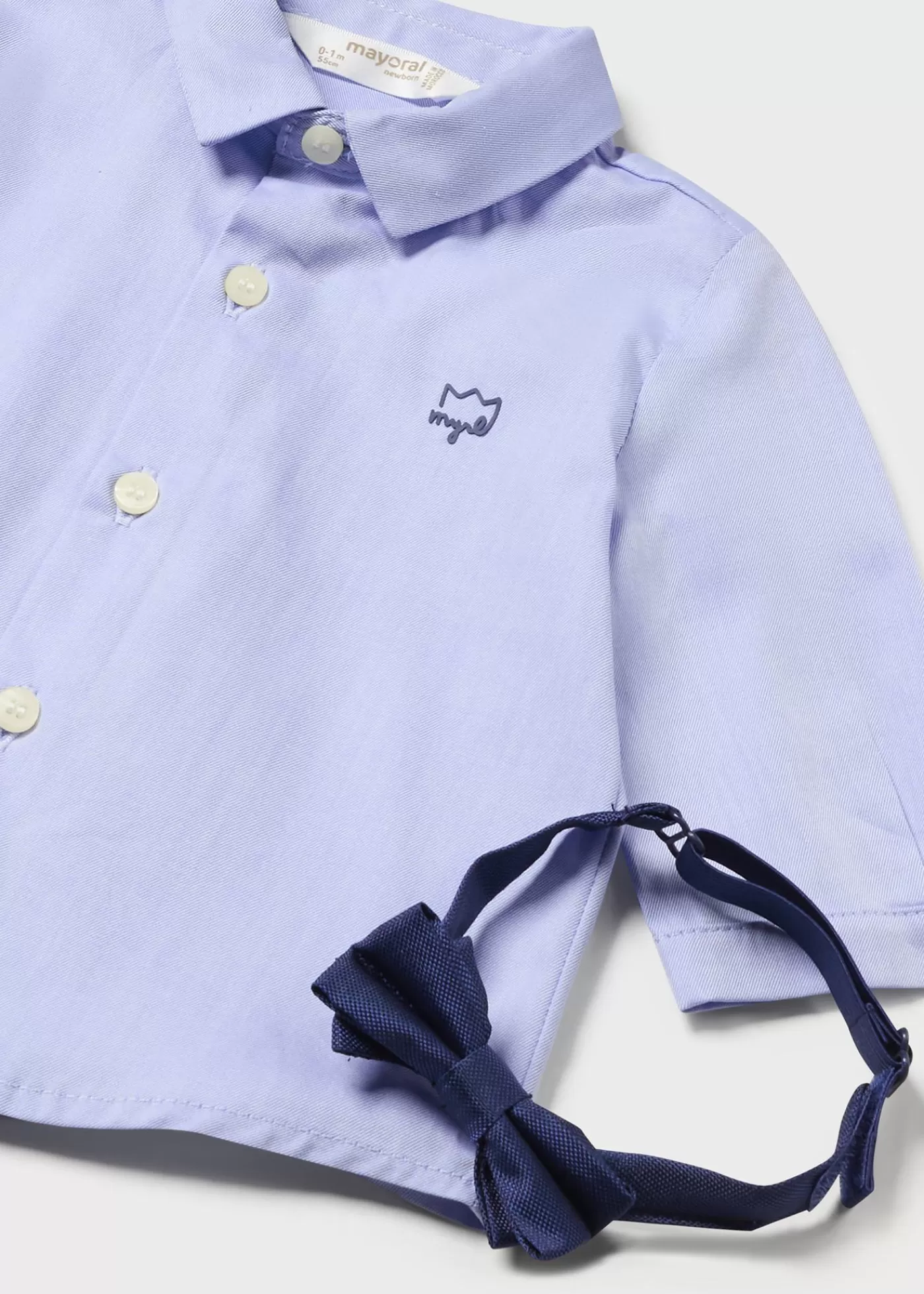 Mayoral Newborn Shirt with Bow Tie Skyblue Outlet
