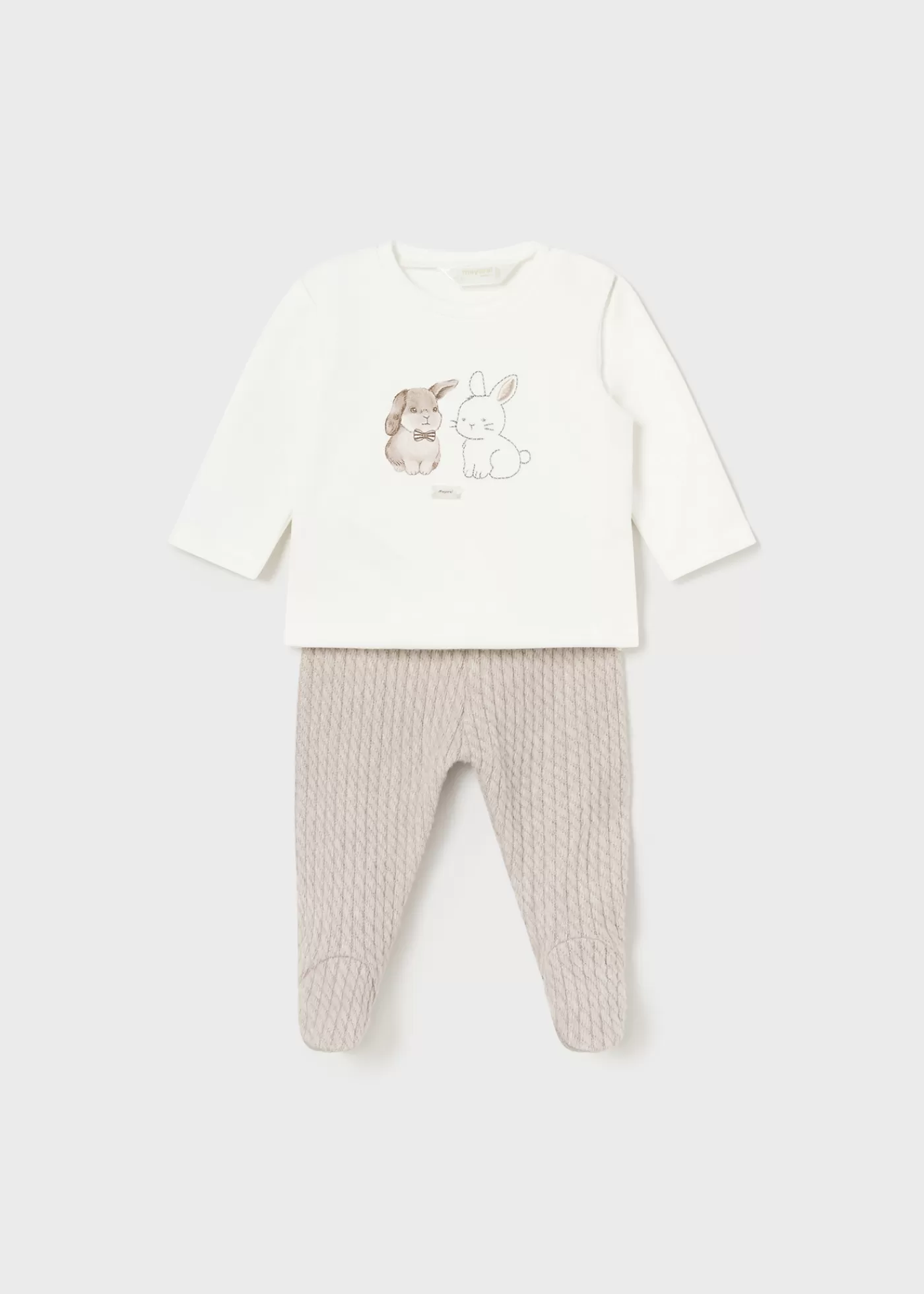 Mayoral Newborn Sweater and Footed Pant Set Walnutmelange Clearance