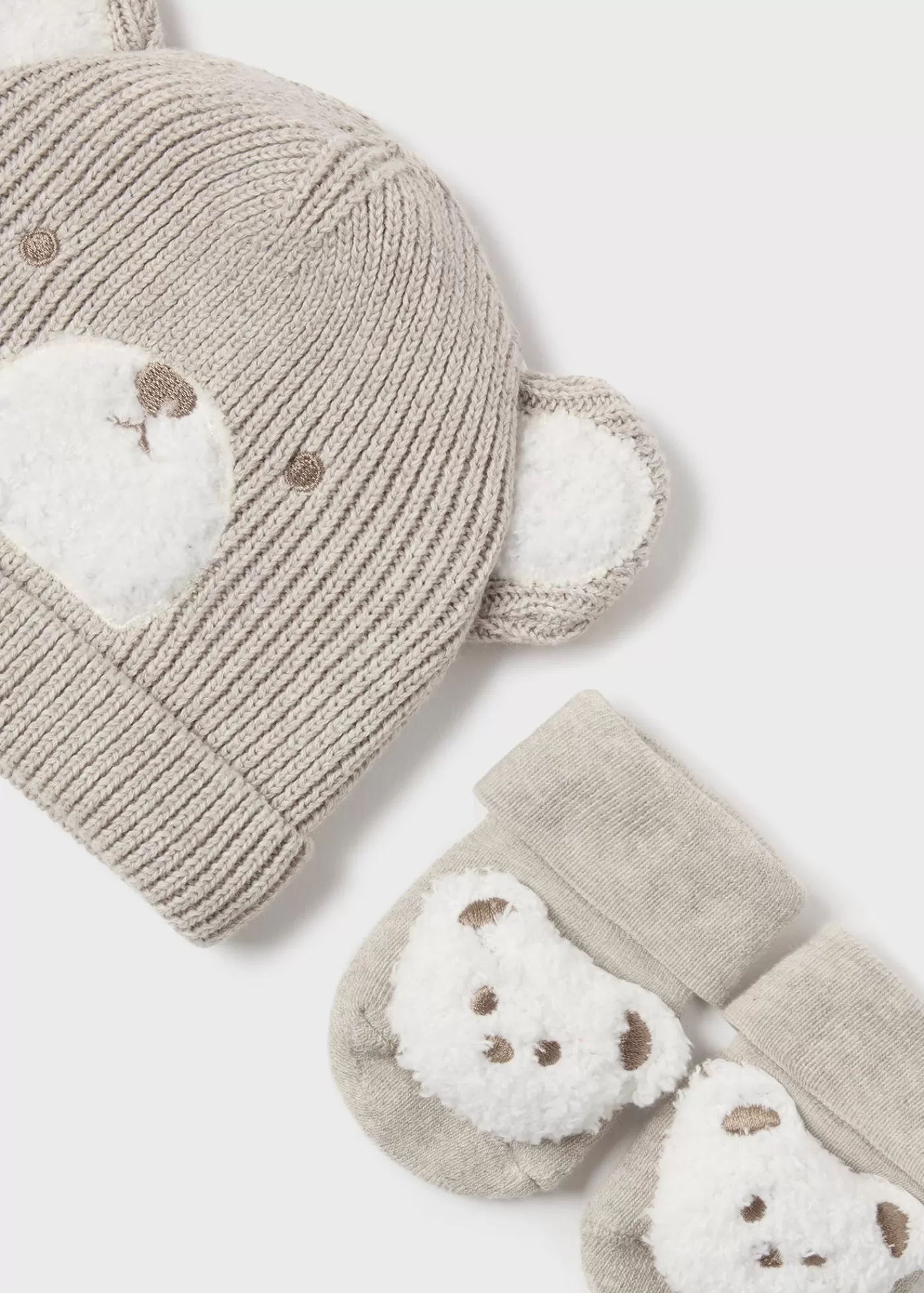 Mayoral Newborn Teddy Hat and Socks Set Sesameheather Best Sale