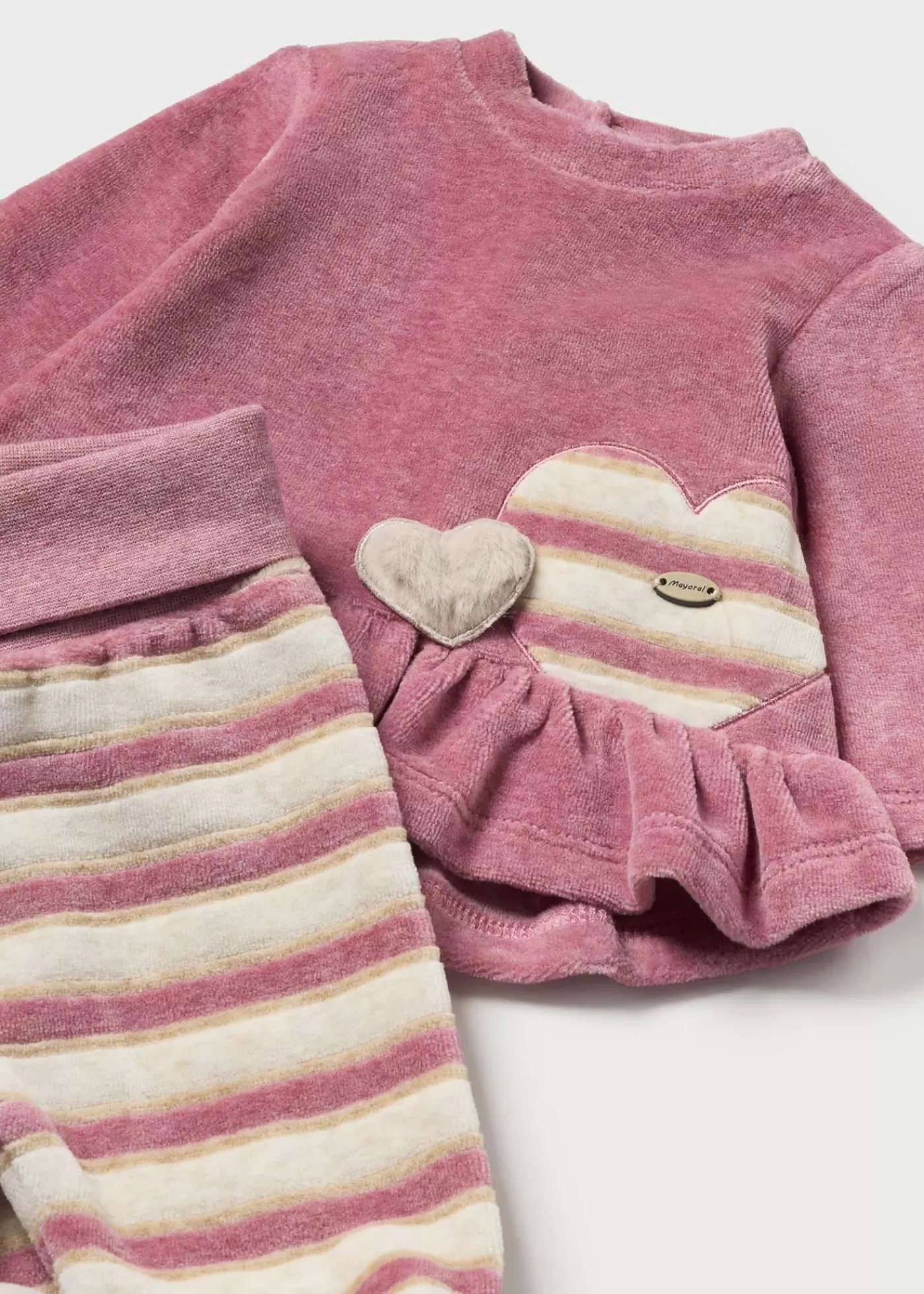 Mayoral Newborn T-Shirt and Striped Pants Set Midroseheather Outlet