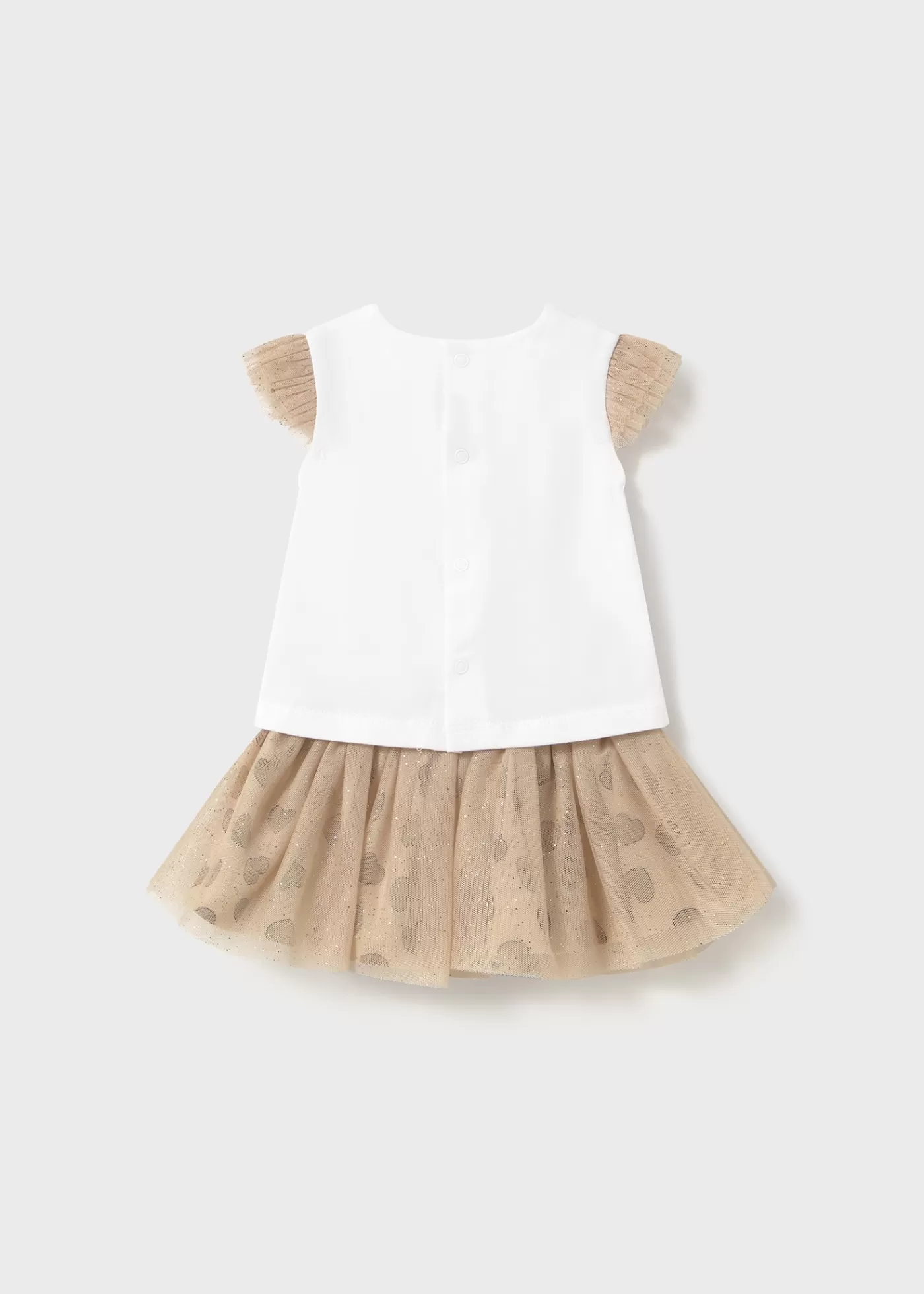 Mayoral Newborn Tulle Skirt and T-Shirt Set Tapioca Discount