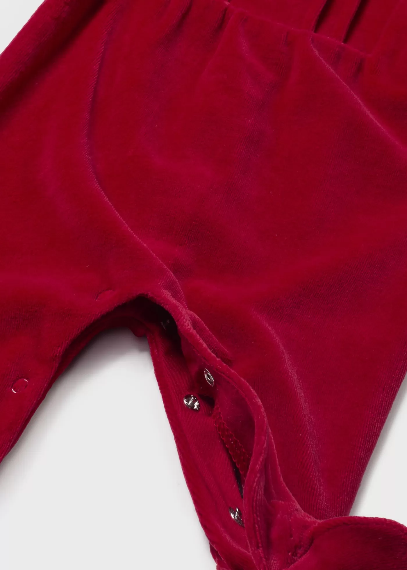 Mayoral Newborn Velour One-Piece with Collar Red Clearance