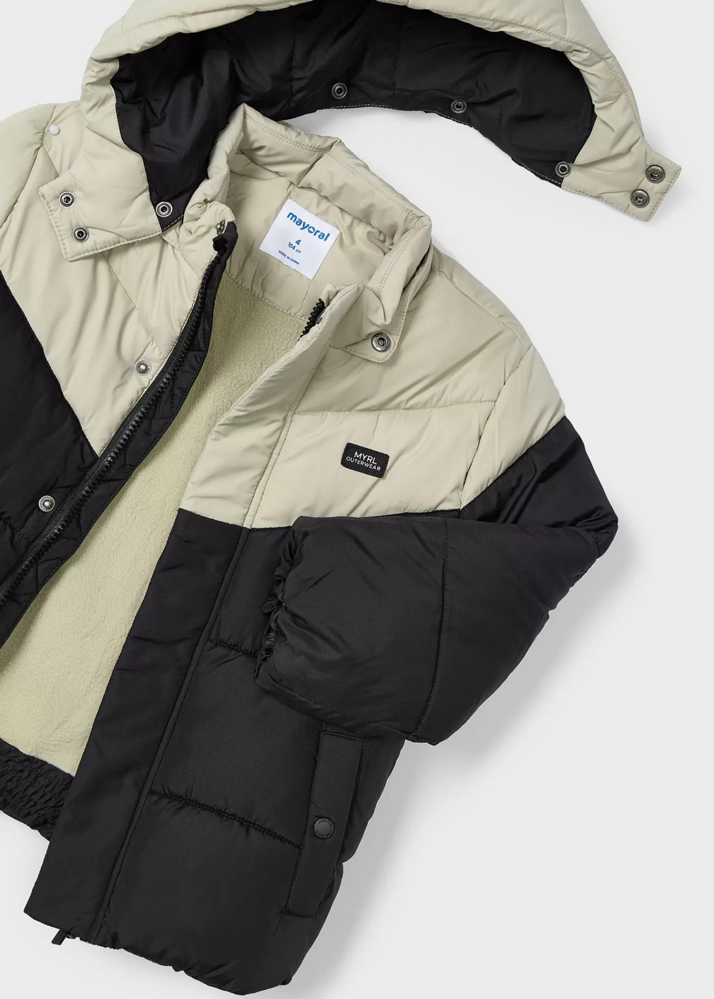 Mayoral Two-colored puffer jacket boys Black Sale